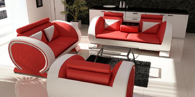 Leather sofa set with USB, upholstered leather, suite, couches, sofas 3+2+1.