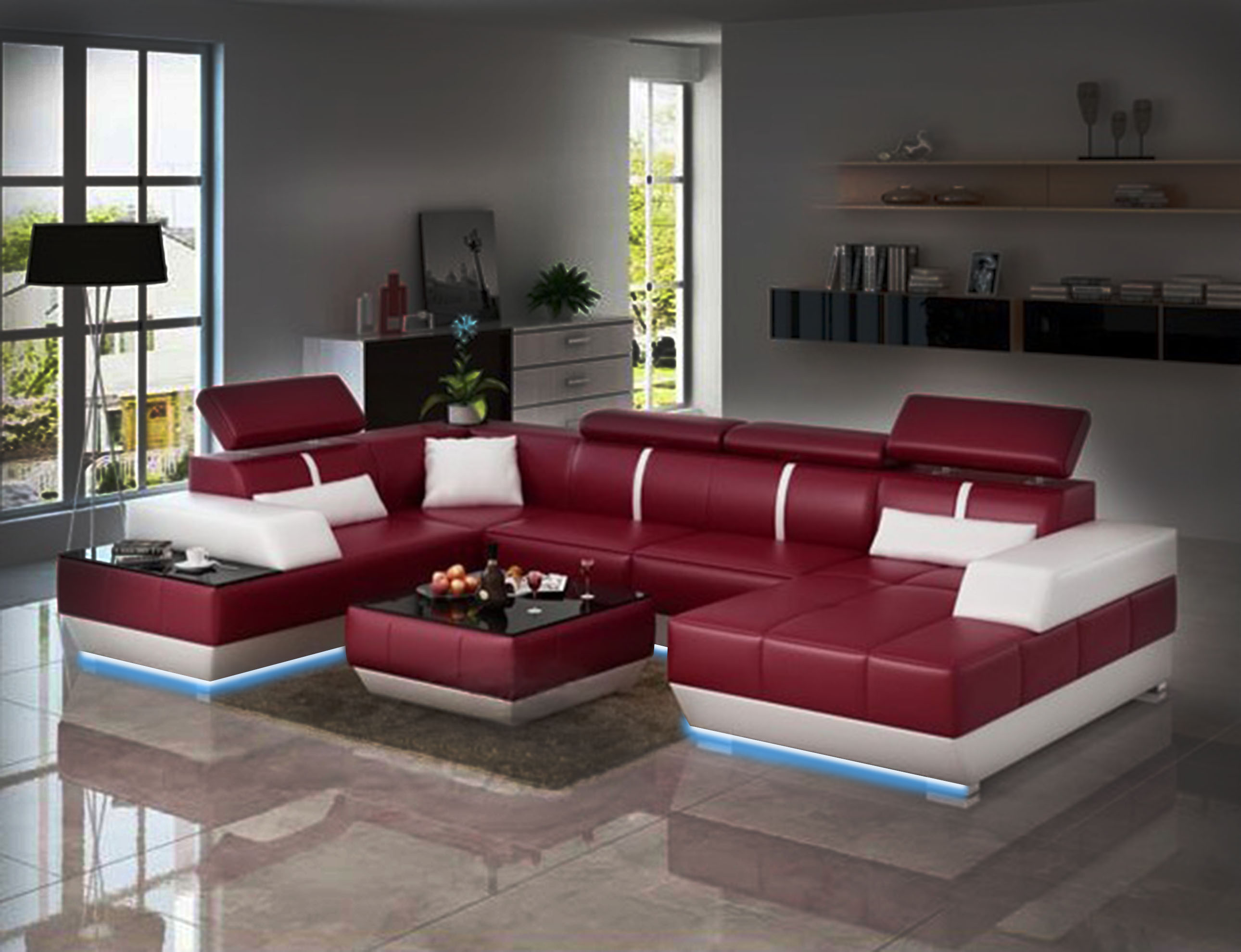 Designer Sofa + USB, upholstered set leather sofa sofas new living landscape corner couch