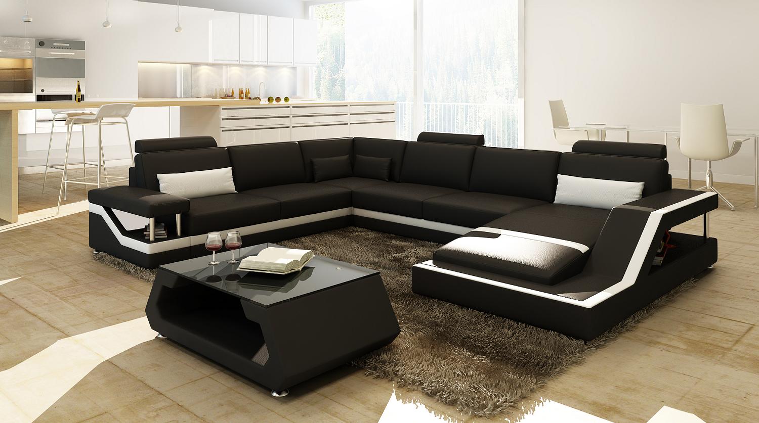 Designer Sofa Corner Sofa Living Area Big Modern Leather Sofa +USB Patented NEW