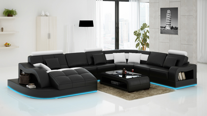 Leather sofa couch living landscape corner sofa corner set modern design sofa with USB