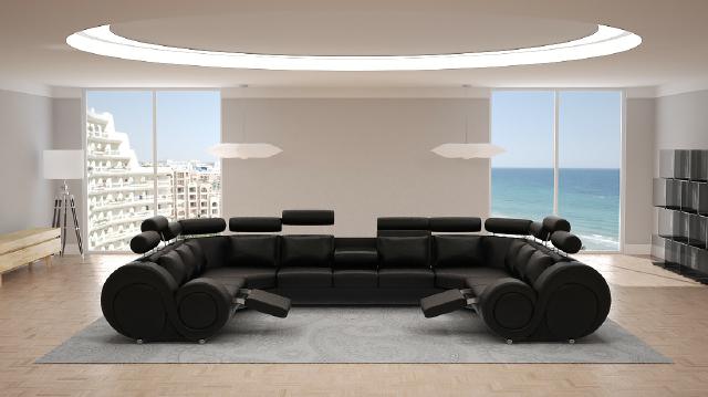 Designer living area corner couch sofa with USB padded leather sofa new