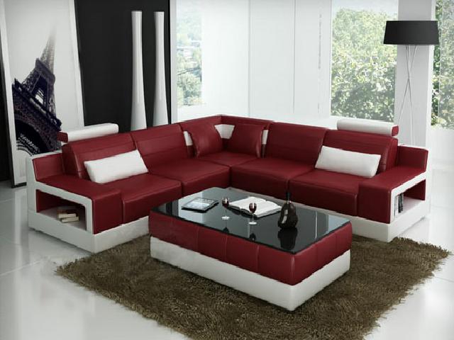 LEATHER SOFA + USB CORNER SOFA DESIGN BED FUNCTION SET LIVING LANDSCAPE UPHOLSTERY NEW