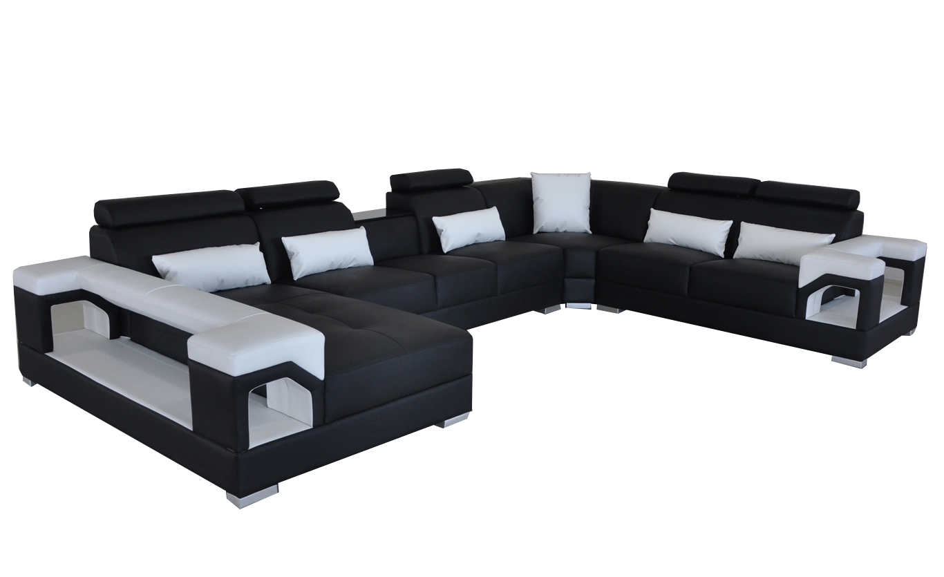 Complete Set Cushions Leather Sofa Living Area Corner Sofa Suite Modern Sofa USB