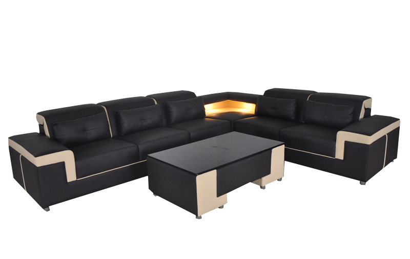 Leather Sofa Modern Couch Design Living Area + Table Corner Couches Seating + USB New