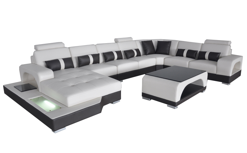 Leather sofa with USB modern seating couch upholstered design corner couches living landscape