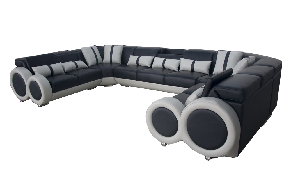 Design Leather Sofa Couch Upholstered Corner Suite Modern Seating Corner USB