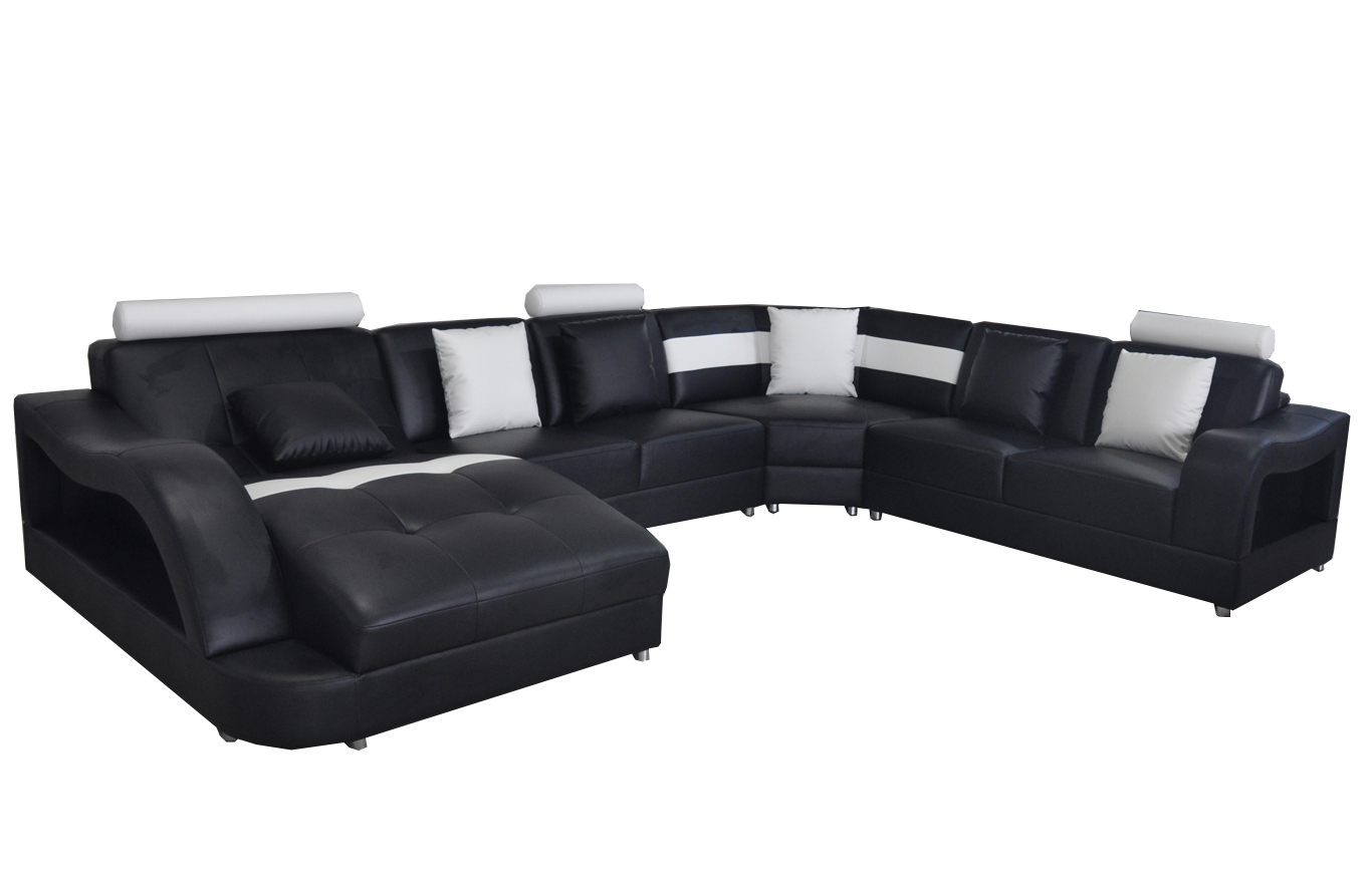 Leather sofa with USB living landscape corner set modern design sofas U-shape couches