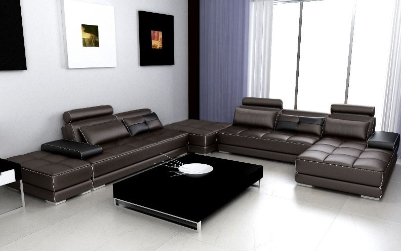 Leather sofa couch living landscape corner sofa corner set modern design sofa + USB new