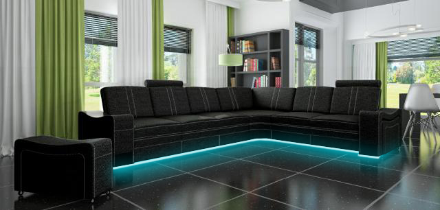 Fabric couch sofa corner living area textile upholstery corner sofa custom-made USB