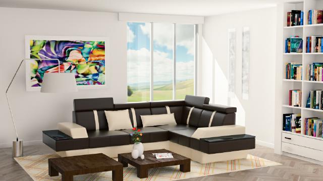 Corner couch USB sofa upholstered leather sofa sofa set living landscape custom fabrication