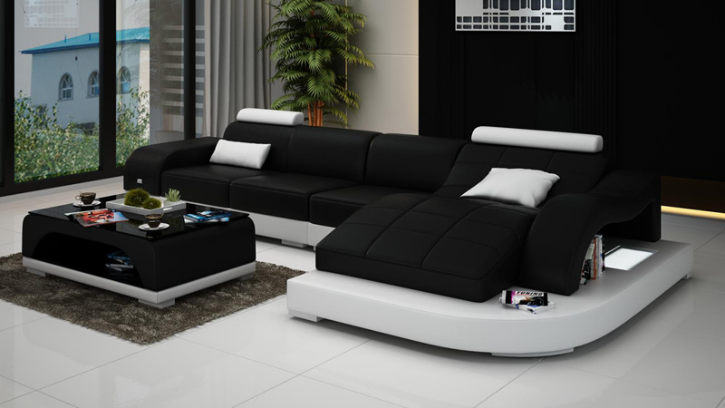 Corner sofa living room set with USB leather sofa designer sofa seating upholstery new 3375