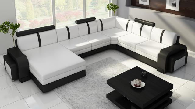 Living landscape sofa upholstery leather sofa corner sofa corner couch with USB leather set NEW