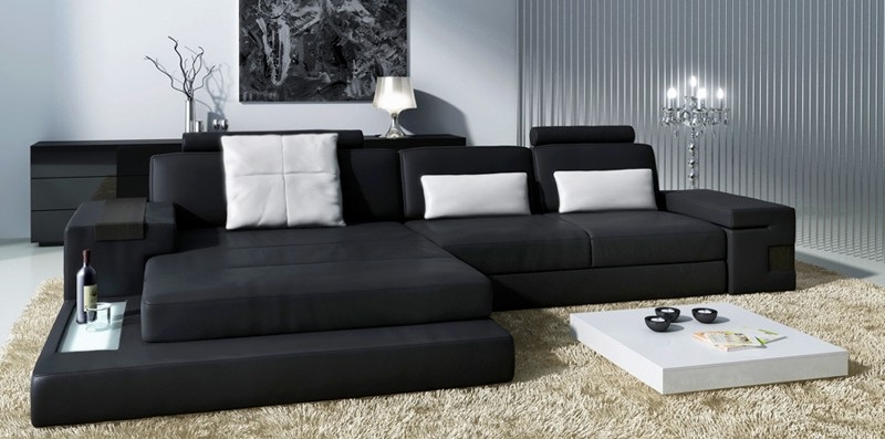 Leather sofa with USB, upholstered corner set in L shape, Bellini textile fabric.