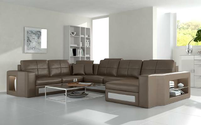 Design Living Area Leather Sofa Corner Sofa Corner Couch Upholstered Sofa Corner USB + LED