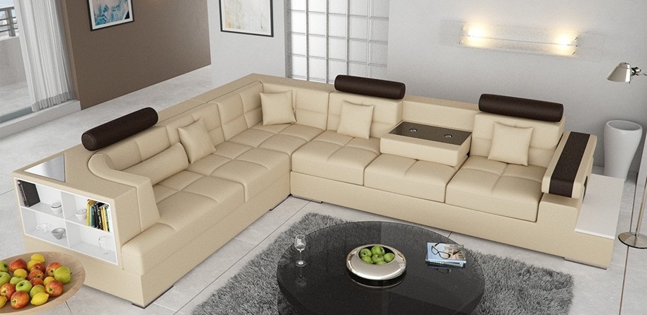 Sectional sofa corner sofa leather sofa with USB corner couch sofa with shelf upholstery new
