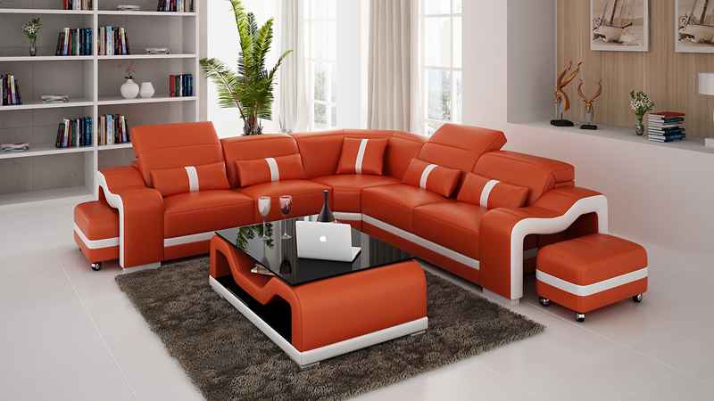 Leather sofa couch living landscape corner sofa corner set modern design sofa with USB