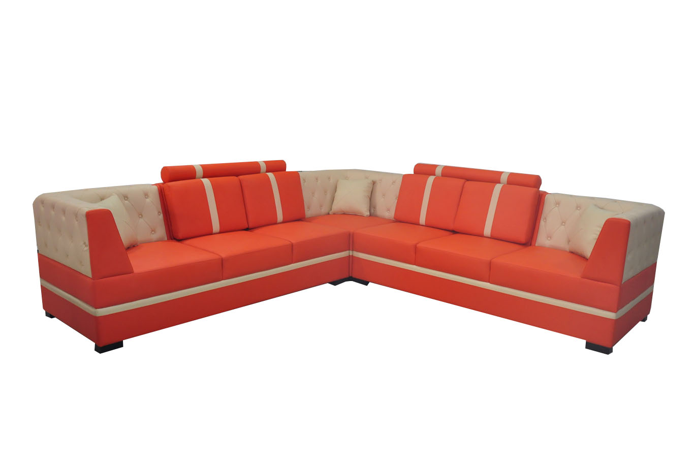 Corner sofa with USB, cushioned corner, living room landscape, designer couches, textile, new.