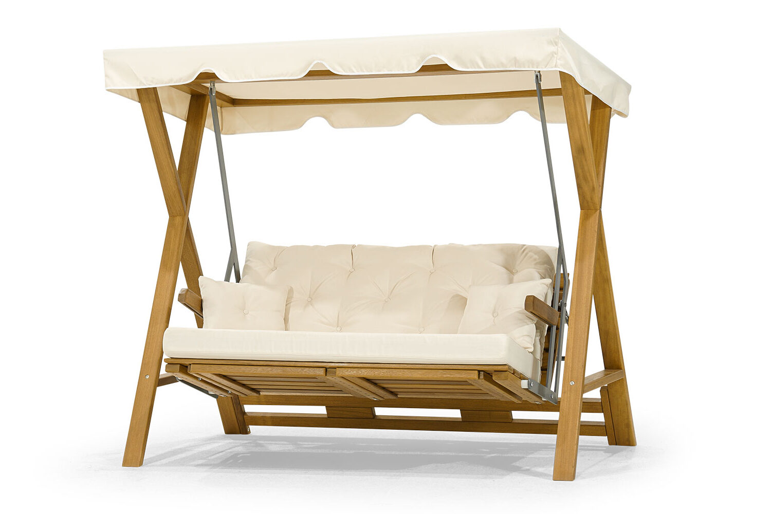 Robust outdoor swing designer garden furniture sturdy wooden frame