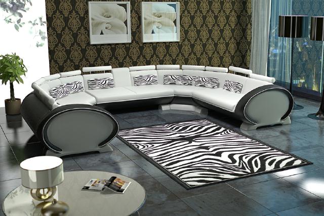 U-shaped couch seat cushion corner leather corner sofa modern designer couches + USB