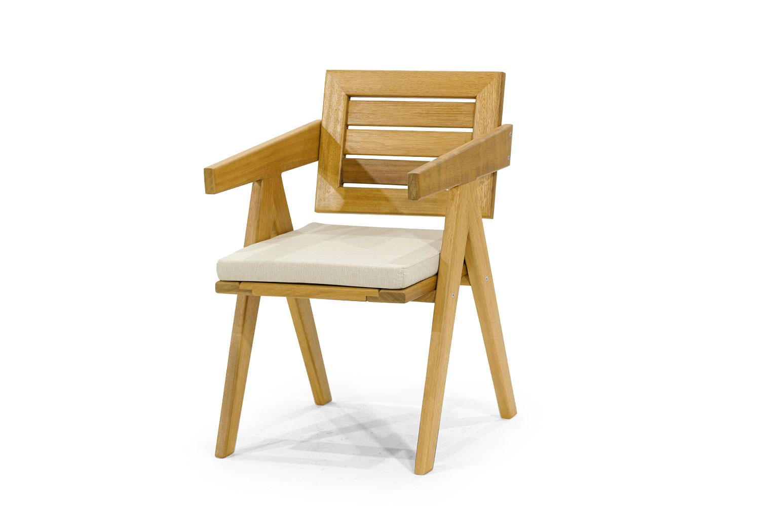 Modern garden chair terrace furniture beige wood chair outdoor furniture