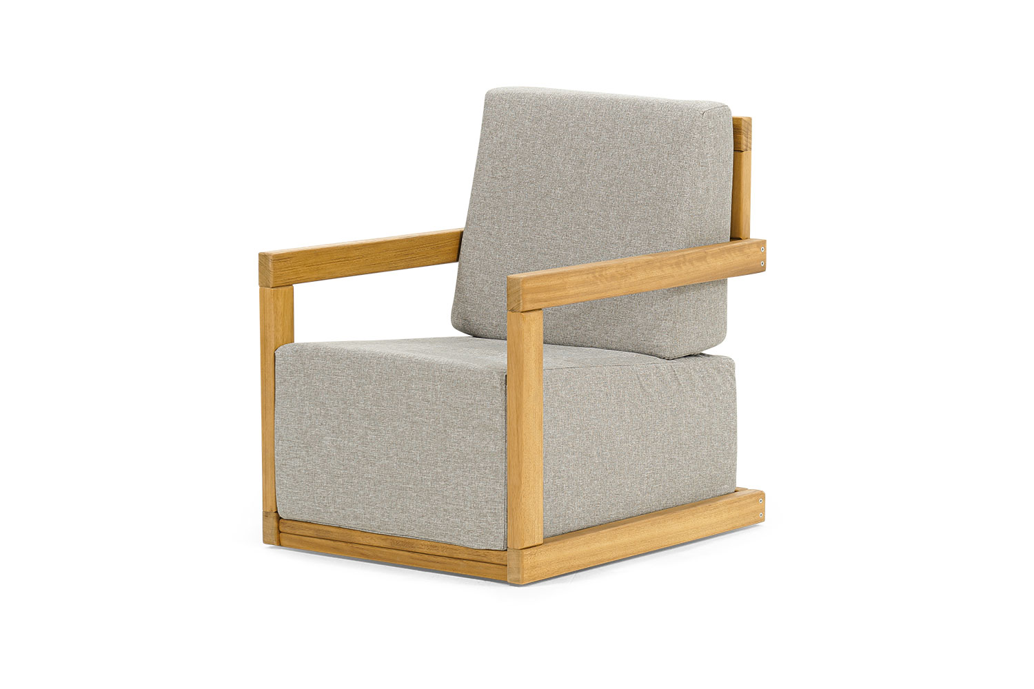 Hell beige garden chair luxurious terrace single seater noble wooden frame