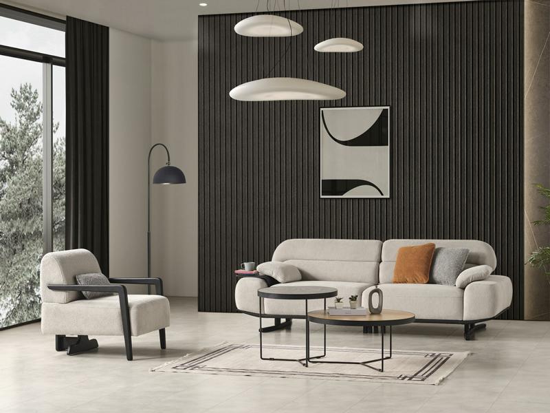 Modern Sofa Complete 3+1 Seater Living Room Armchair with Three-Seater Sofa Couch