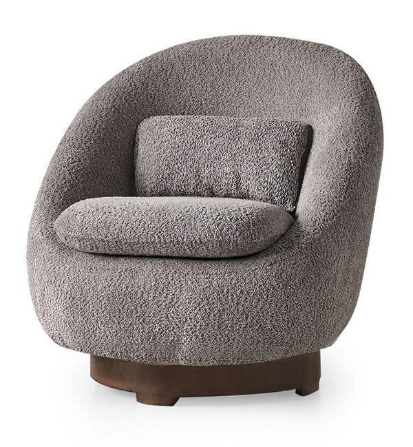Living room armchair gray seat luxury design upholstered furniture modern decor