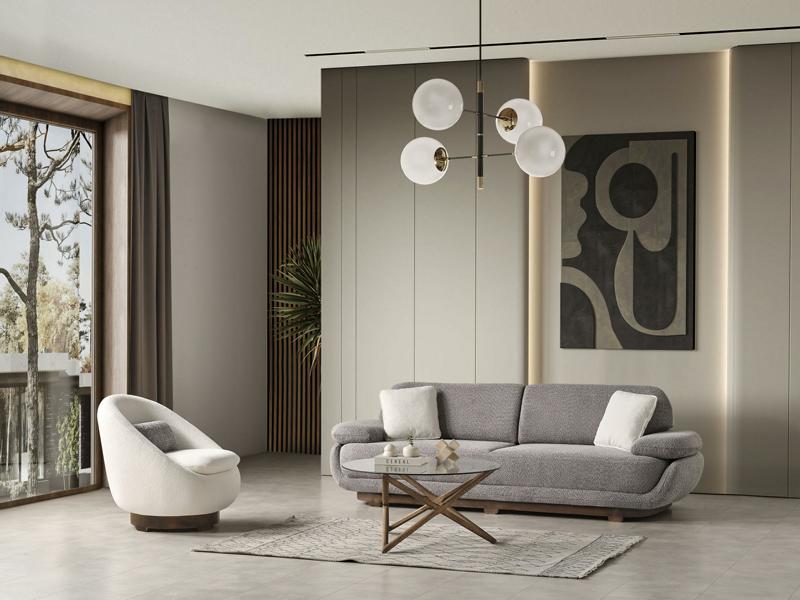 Sofa set 3+1 seat design textile upholstered furniture living room design sofas set