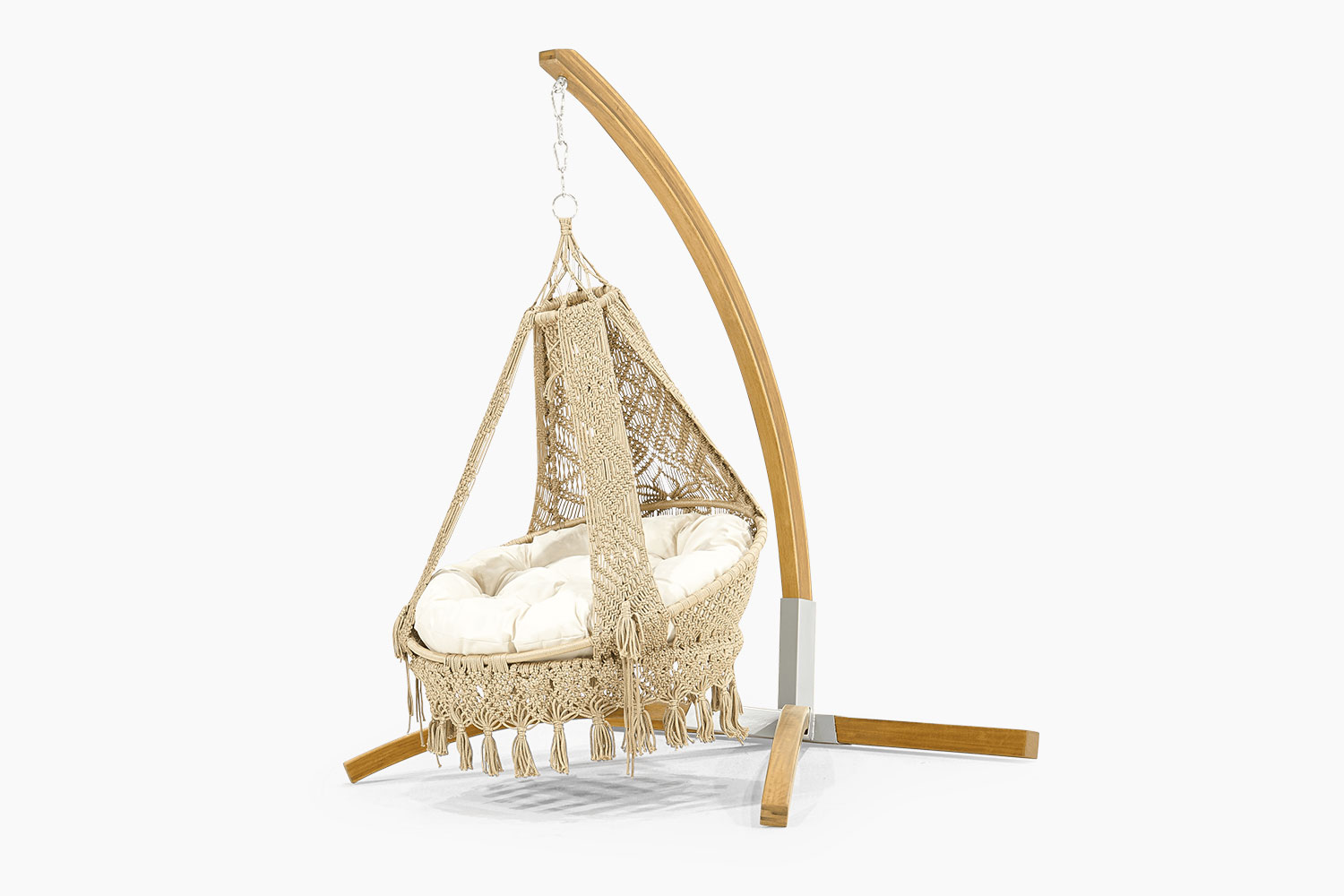 Beige hanging chair luxurious garden furniture rocking chair sturdy furniture