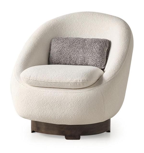 Modern armchair white upholstered furniture living room seat luxury upholstered armchair