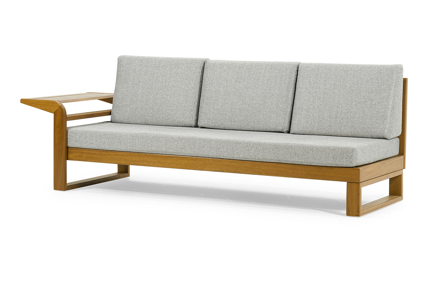 Gray three-seater garden seating furniture textile sofa elegant terrace furniture