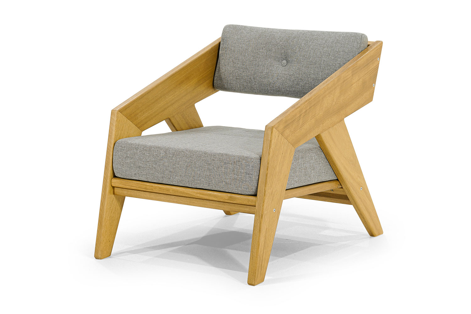 Stylish Gray Armchair Designer Garden Furniture Outdoor Wooden Single Seater