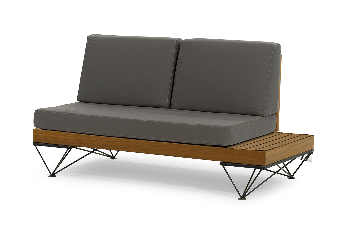 Light beige sturdy bench elegant garden seating luxury seat cushions