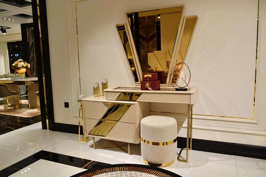 Cosmetic table, beauty table, console, makeup console, makeup dresser, dressing table.