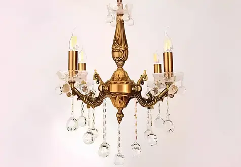 Chandelier Ceiling Light Luxury Gold Ceiling Lamp Crystal Art