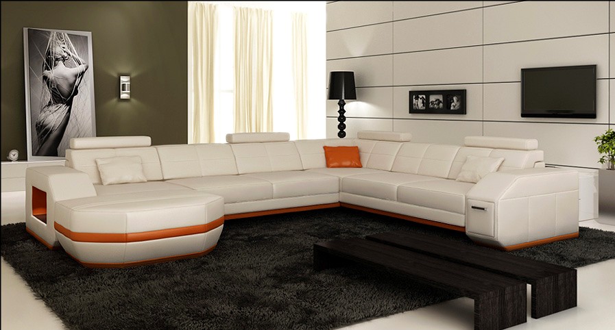 Design Sofa Couch Upholstered Living Room Landscape Corner Sofa Corner Couch Leather PH300 O/B New