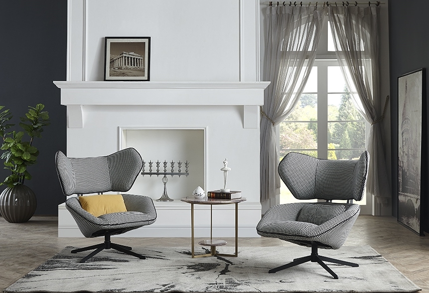 Lounge luxury TV club upholstered seating design armchair couch sofa relax fabric