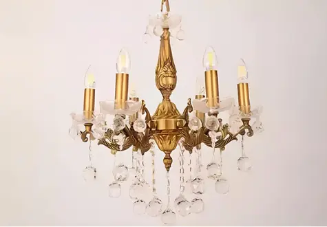 Chandelier Ceiling Light Luxury Gold Ceiling Lamp Crystal Art