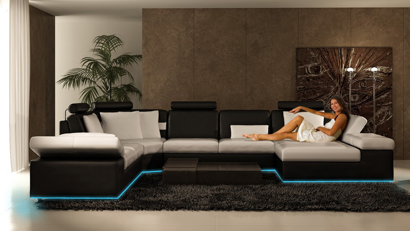 Leather sofa living room couch sectional sofa set modern design sofa K5014