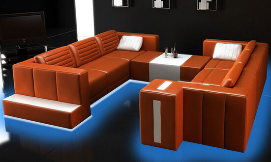 Living area designer sofa couch big upholstered leather sofas corner PH310