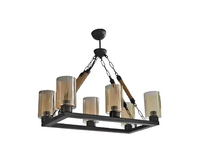 Chandelier ceiling lamp glass black