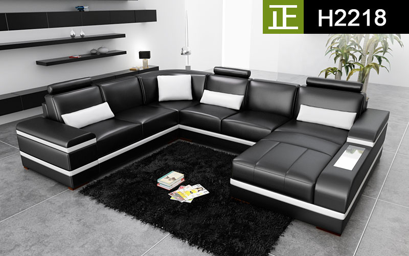 Corner sofa leather sofa big XXL U-shaped living room sofa couch set new H2218