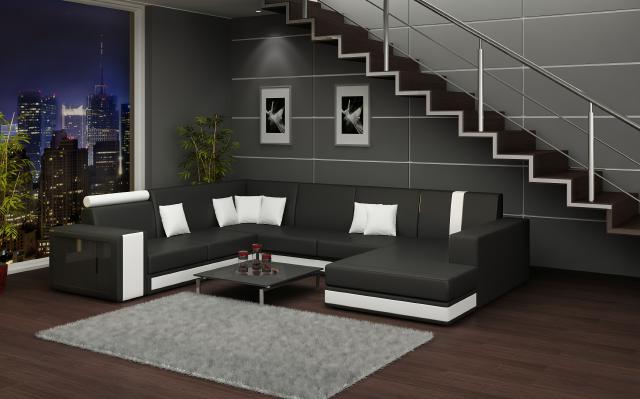 LEATHER SOFA SET CORNER COUCH CORNER SOFA LEATHER CORNER SOFA LIVING LANDSCAPE Corner Sofa Dresden