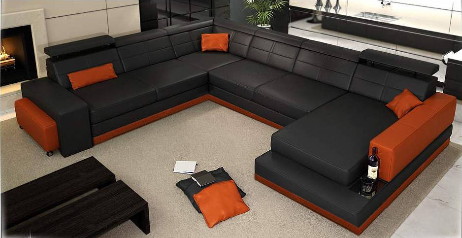 Leather Sofa Couch Living Area Corner Sofa Corner Set Modern Design Sofa C4010