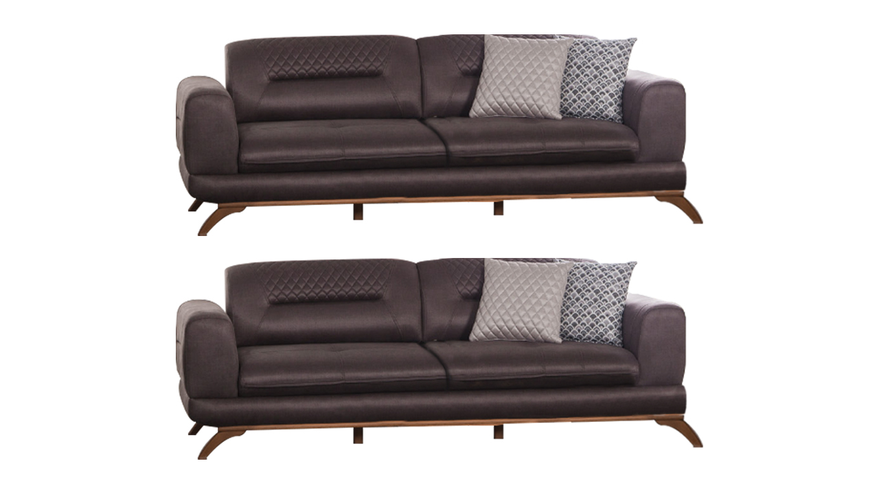 Brown three-seater sofa luxury furniture set sofas living room sofas 2-piece
