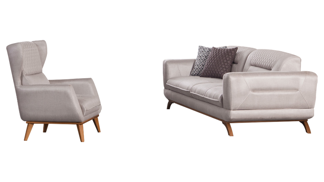 Gray upholstered corner sofa three-seater luxury chair gray modern furniture