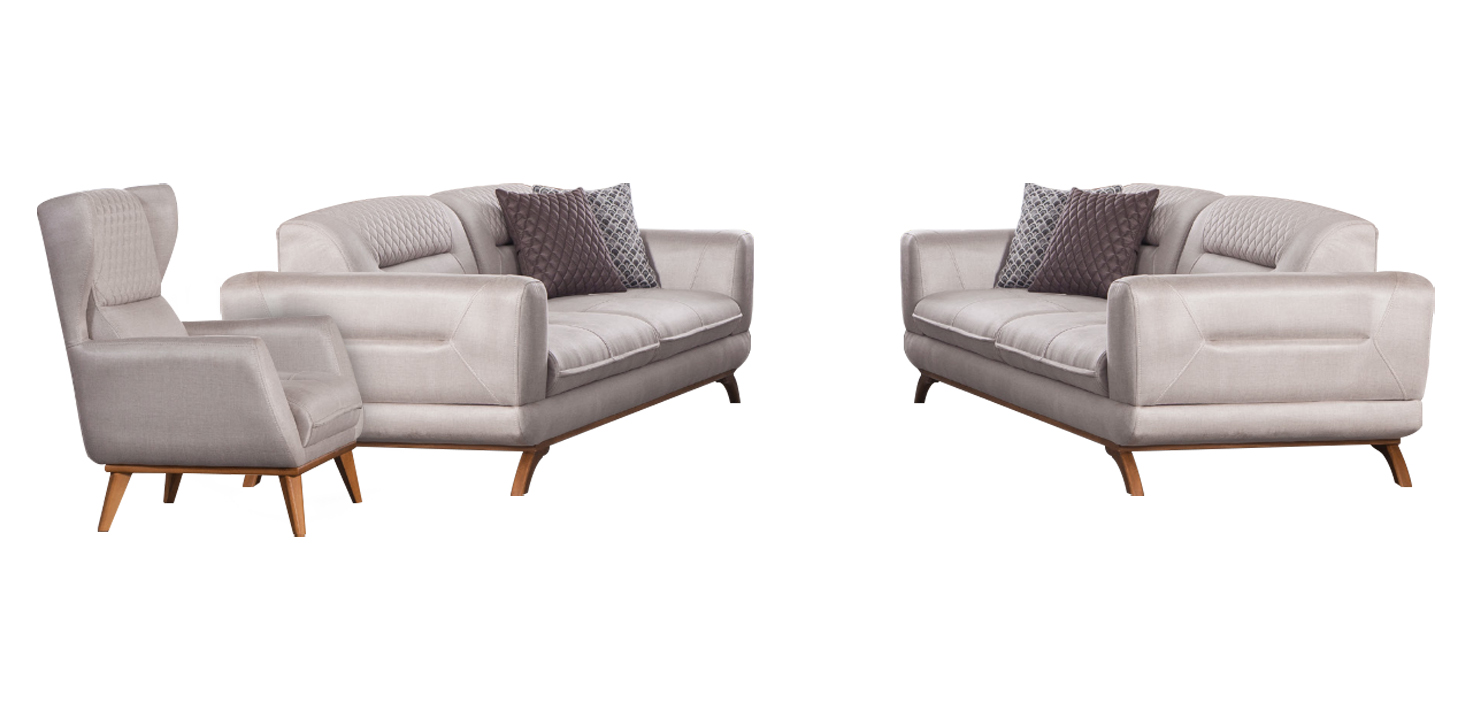 Sofa set 3+3+1 seating gray luxury furniture living room couches