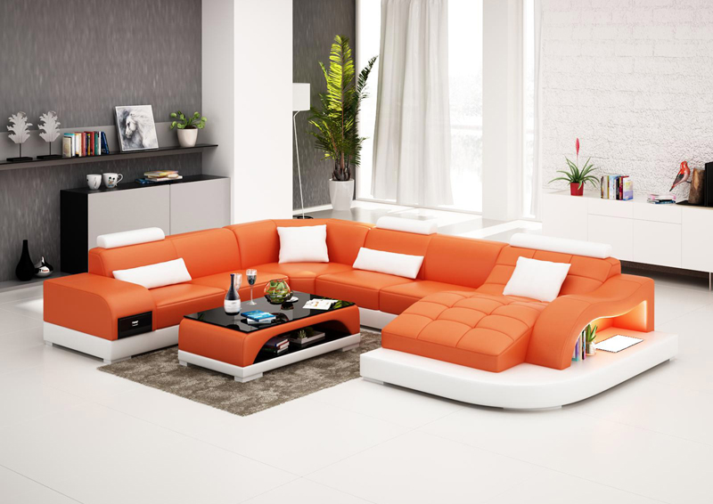 Leather sofa couch living landscape corner sofa corner set modern design sofa USB new