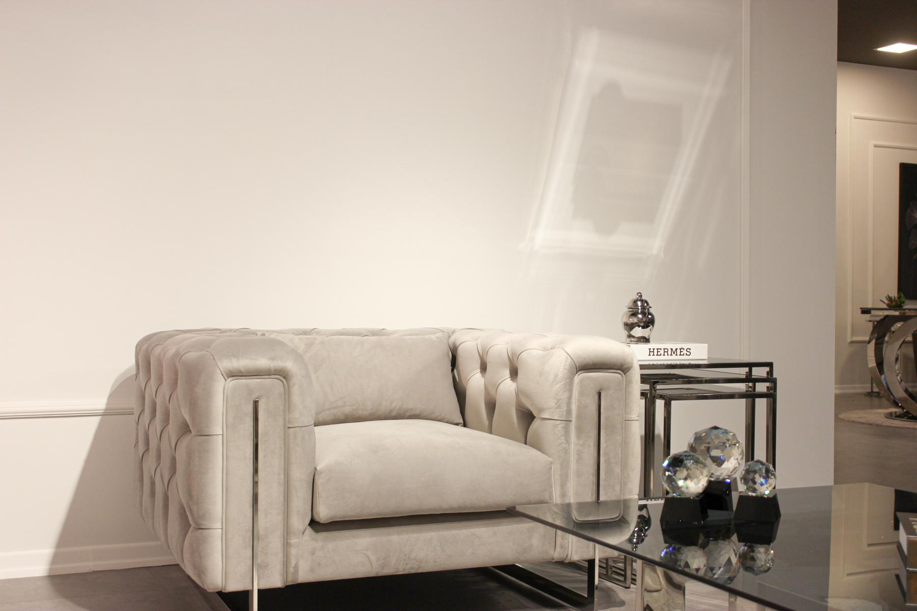 Modern armchair living room Chesterfield furniture upholstery decor textile