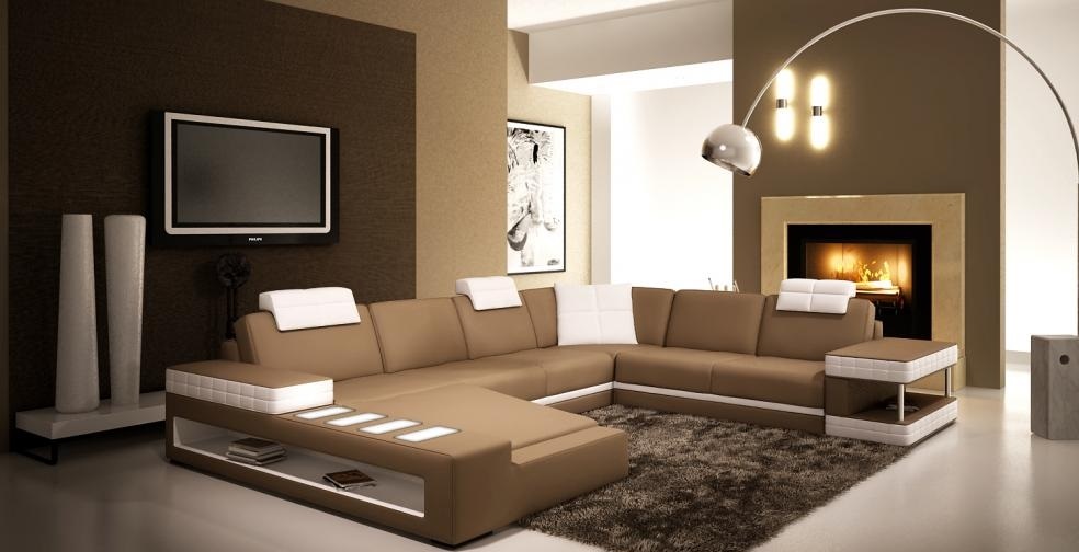 XXL sectional sofa in U shape, leather sofa, upholstered corner sofa, couch, leather textile, USB